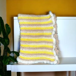 Crochet striped baby blanket